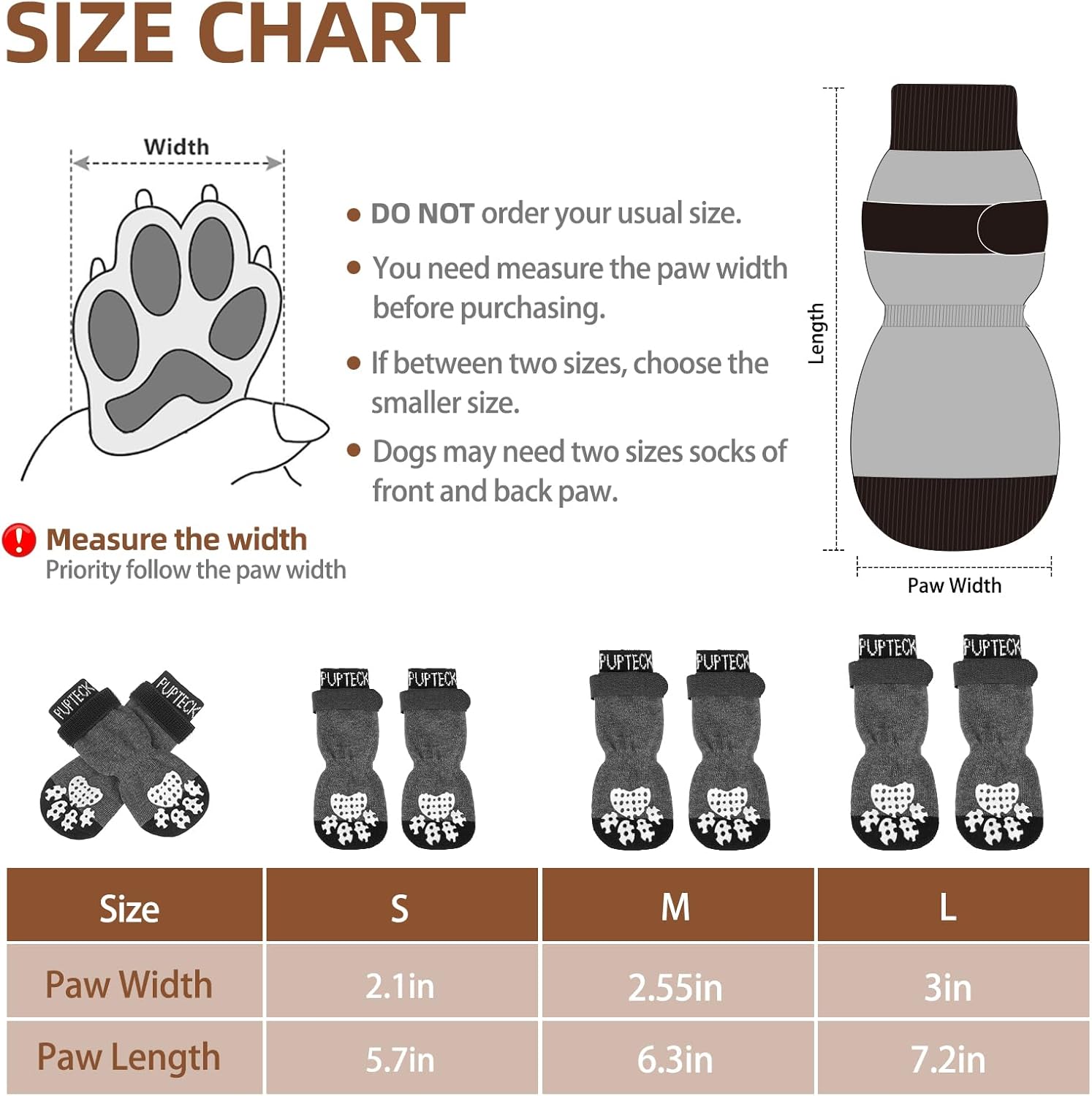 PUPTECK Calcetines antideslizantes para perros para lamer con agarres, zapatos de perro para suelos de madera dura, botines de invierno para perros