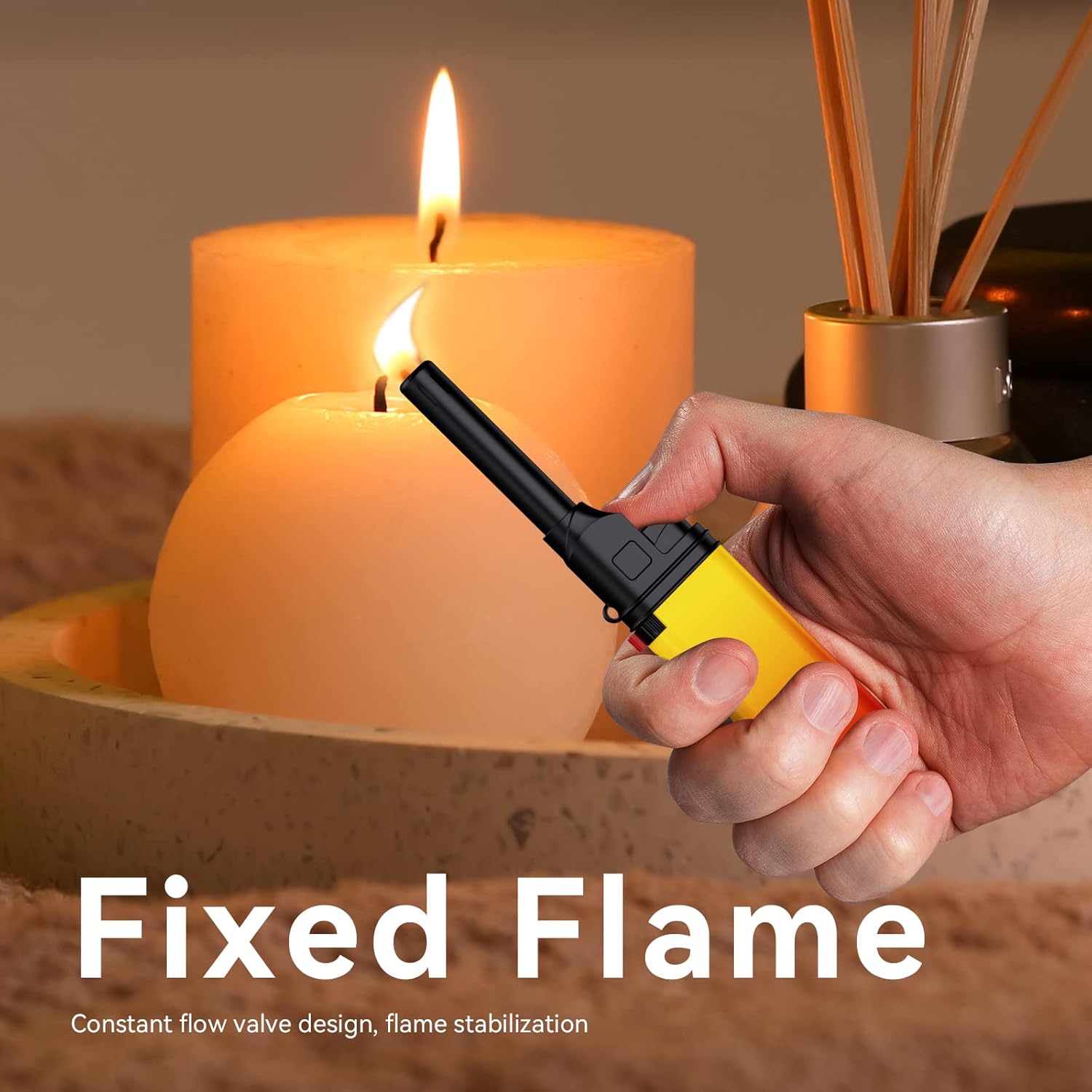 Navpeak Mini encendedor de velas, colorido juego de encendedores multiusos con varita extendida, práctico gas recargable para cocina, chimenea, luz