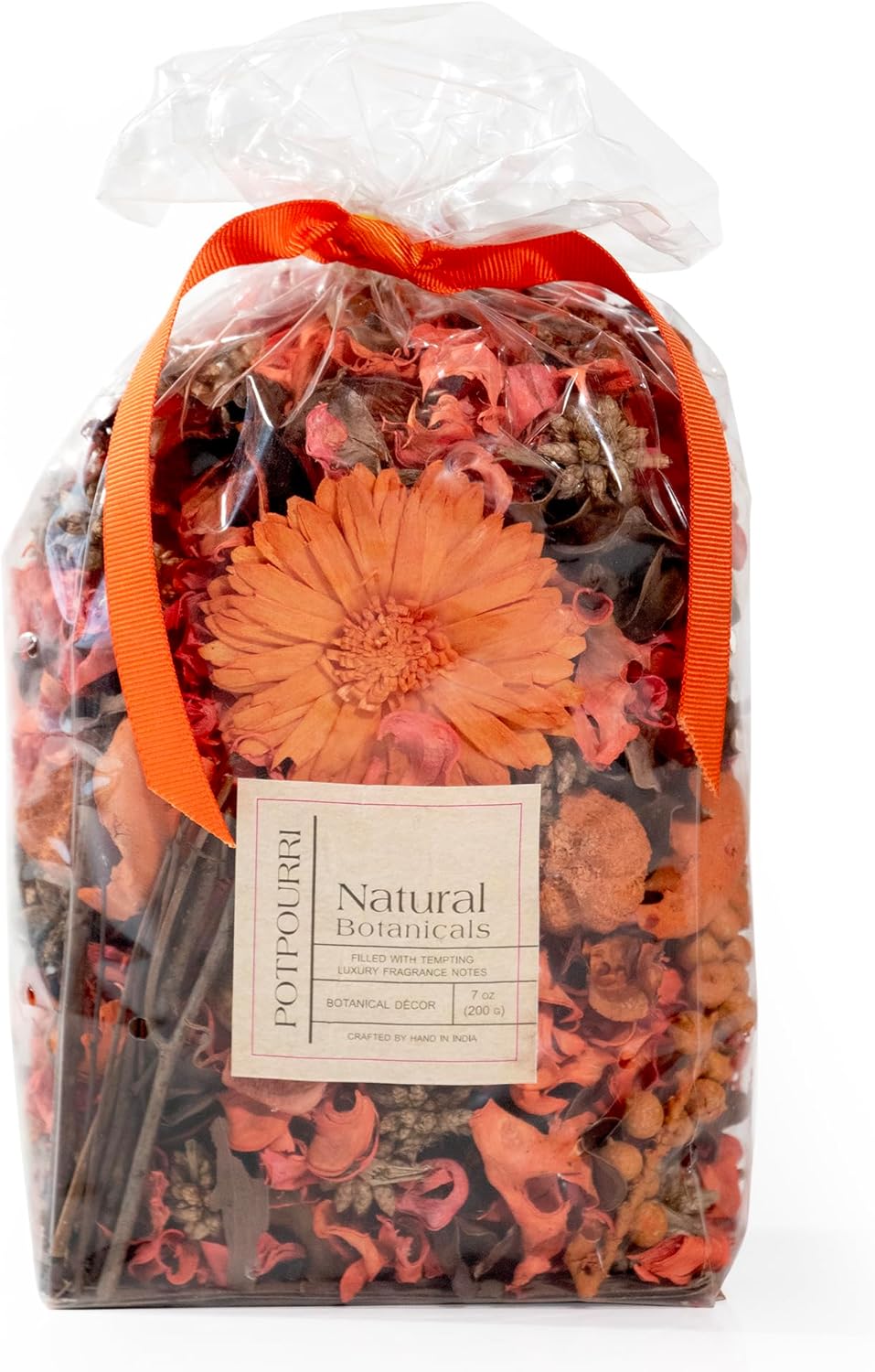 Bolsa de popurrí con fragancia para decoración del hogar, florero y cuenco de pétalos florales (naranja)