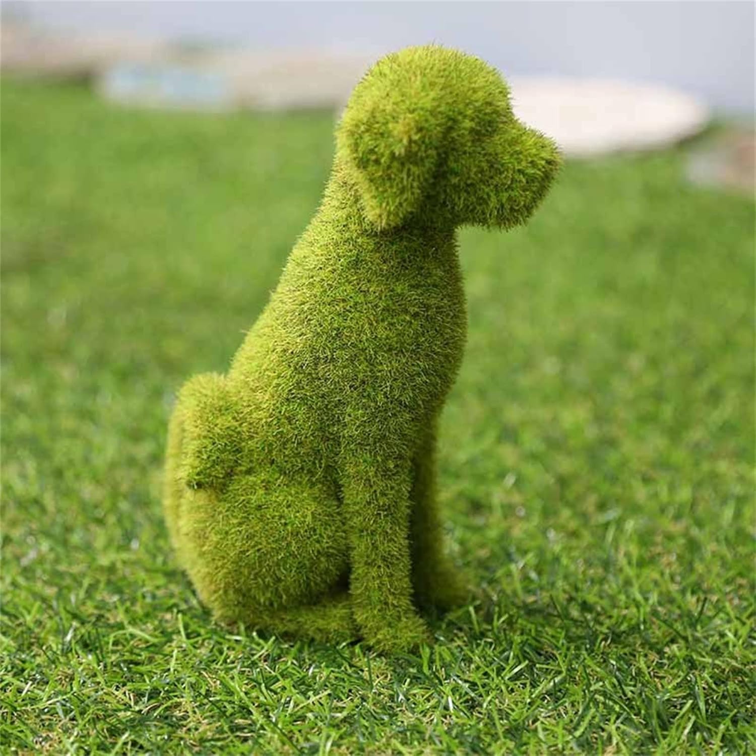 Weird Statua decorativa para orinar para perro, topiario, simulación verde, adorno para cachorro, maceta de pie (C, talla única)