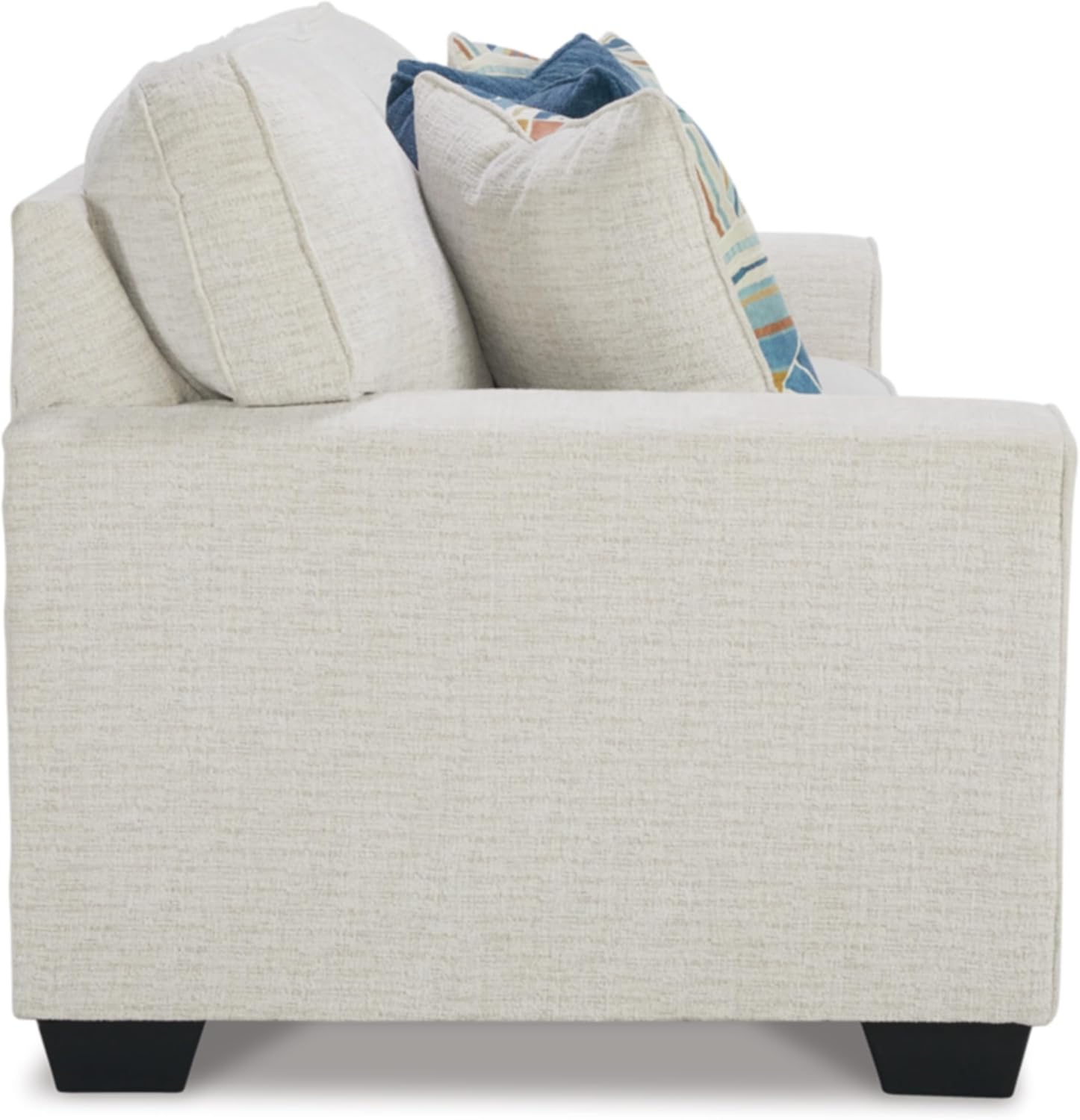 Signature Design by Ashley Cashton Casual 2 en 1 Sofá cama con colchón plegable de espuma viscoelástica, Queen, color blanco