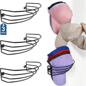 Organizador de sombreros, paquete de 3 percheros de metal para gorras de béisbol, con capacidad para hasta 30 perchas, soporte fuerte para gorras de Organizador de sombreros, paquete de 3 percheros de metal para gorras de béisbol, con capacidad para hasta 30 perchas, soporte fuerte para gorras de