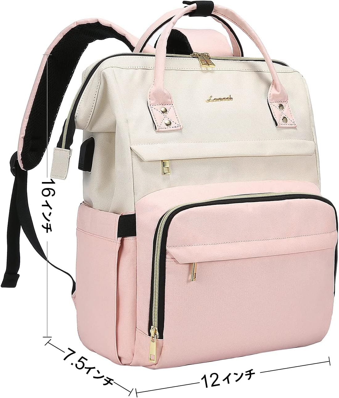 LOVEVOOK – Mochila para ordenador portátil para mujer, de moda, de negocios, de viaje, para libros, para profesor, enfermera, con puerto USB, para