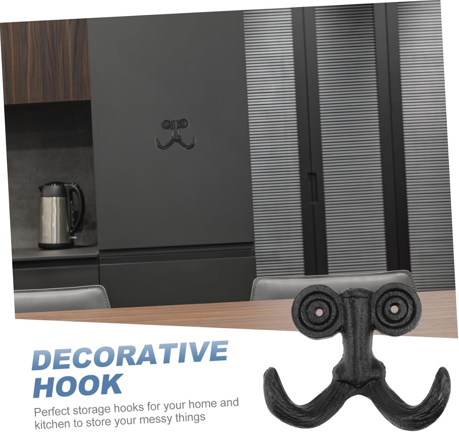 Cabilock Gancho de hierro fundido para barba, colgador de ropa para colgar llaves, gancho para toallas, ganchos rústicos para colgar en la pared,