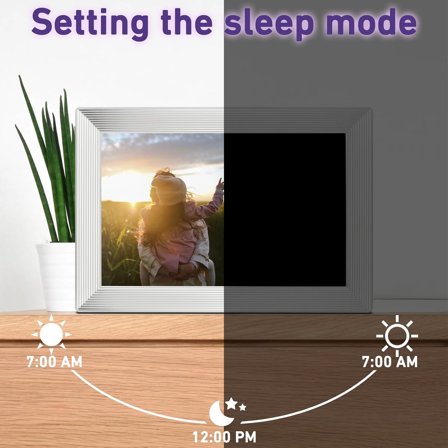FRAMEO – Marco de fotos digital WiFi de 10.1 pulgadas, pantalla táctil HD IPS de 1280 x 800 con memoria interna de 32 GB, rotación automática, a