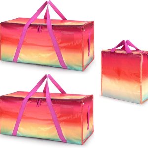 Bolsas de mudanza extra grandes resistentes, paquete de 2 bolsas de almacenamiento impermeables con cremallera y asas, correas de mochila fuertes Bolsas de mudanza extra grandes resistentes, paquete de 2 bolsas de almacenamiento impermeables con cremallera y asas, correas de mochila fuertes