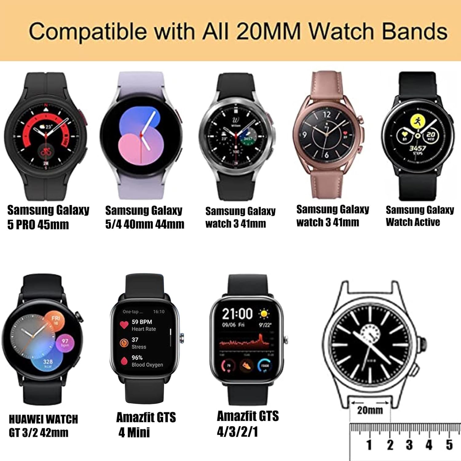 Harikiri Correa compatible con Amazfit GTS 4 MiniGTS 4GTS 3GTS 2eGTS 2 MiniGTS 2GTS