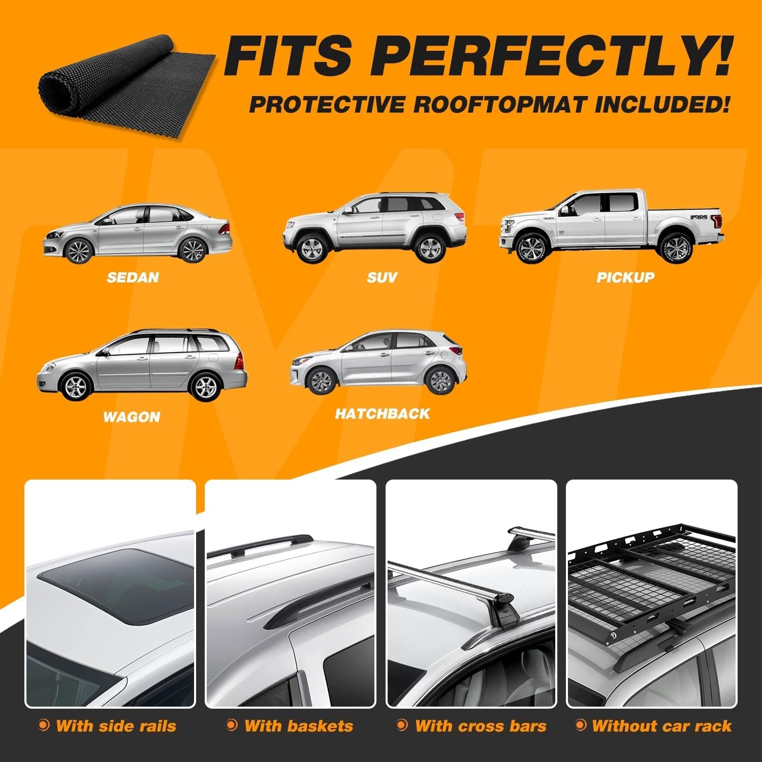 MTMTA Portaequipajes para techo de automóvil, 100% impermeable, a prueba de nieve, 23 pies cúbicos, para todos los autos consin estante +
