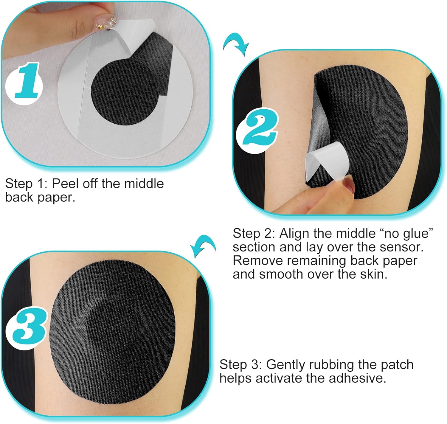 20 cubiertas de sensor Libre 2 impermeables, parches adhesivos CGM sin látex e hipoalergénicas, 14 días de fuerte adherencia flexible sin pegamento