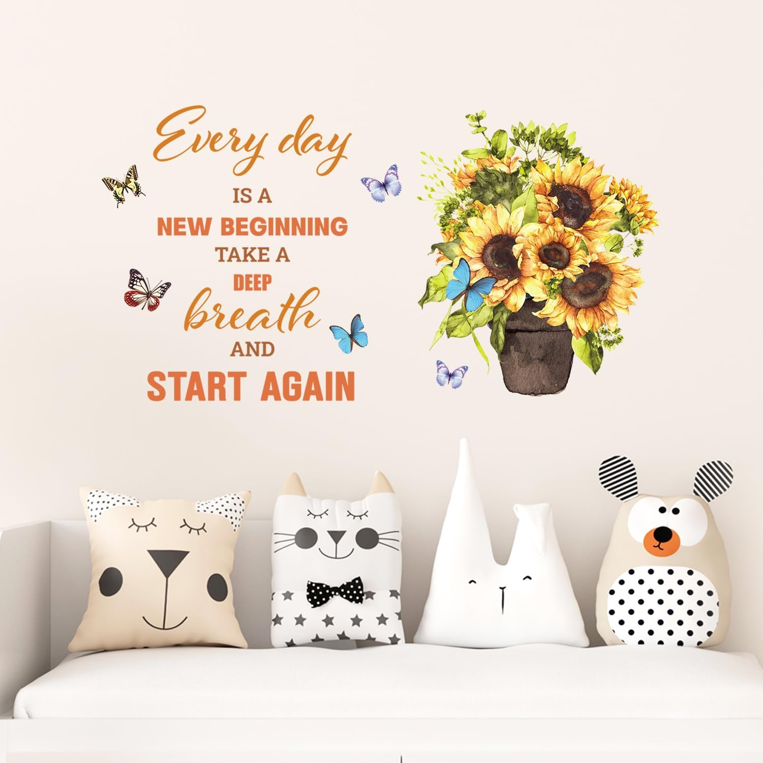 ADECALS Inspiration – Adhesivo decorativo para pared, diseño de diario es un nuevo comienzo, toma una respiración profunda y estrella de nuevo, con