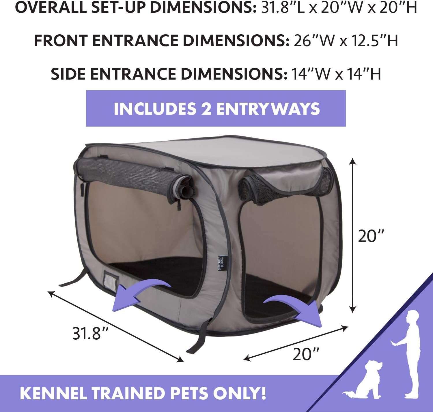 SportPet Designs – Cuenco grande para mascotas a prueba de derrames, para perros y gatos, plato portátil para mascotas para perros + gatos, cuenco