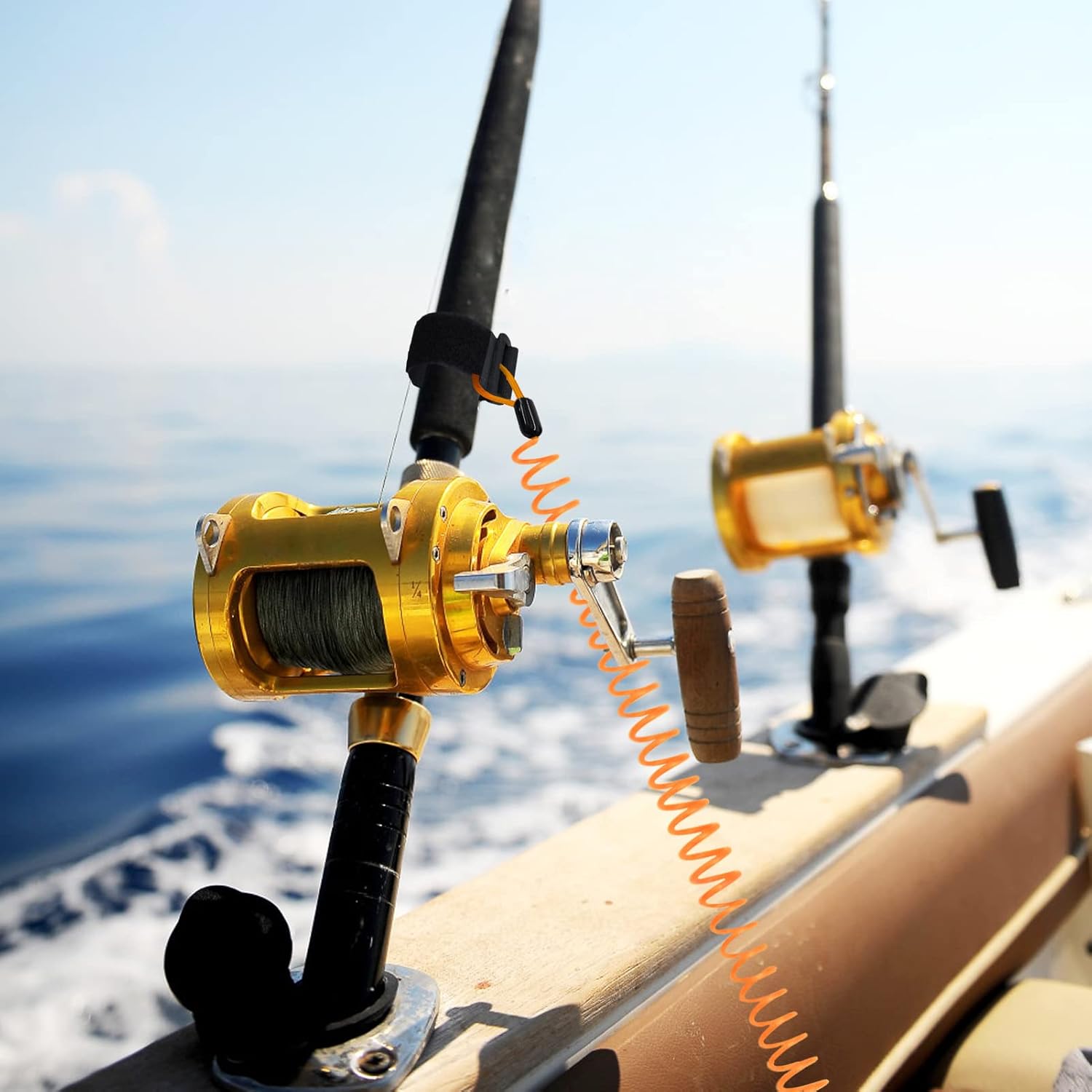 VNVM Correa de caña de pescar, correa retráctil para caña de pescar, correa de paleta de kayak, 2 paquetes de correas de cordón de pescado,