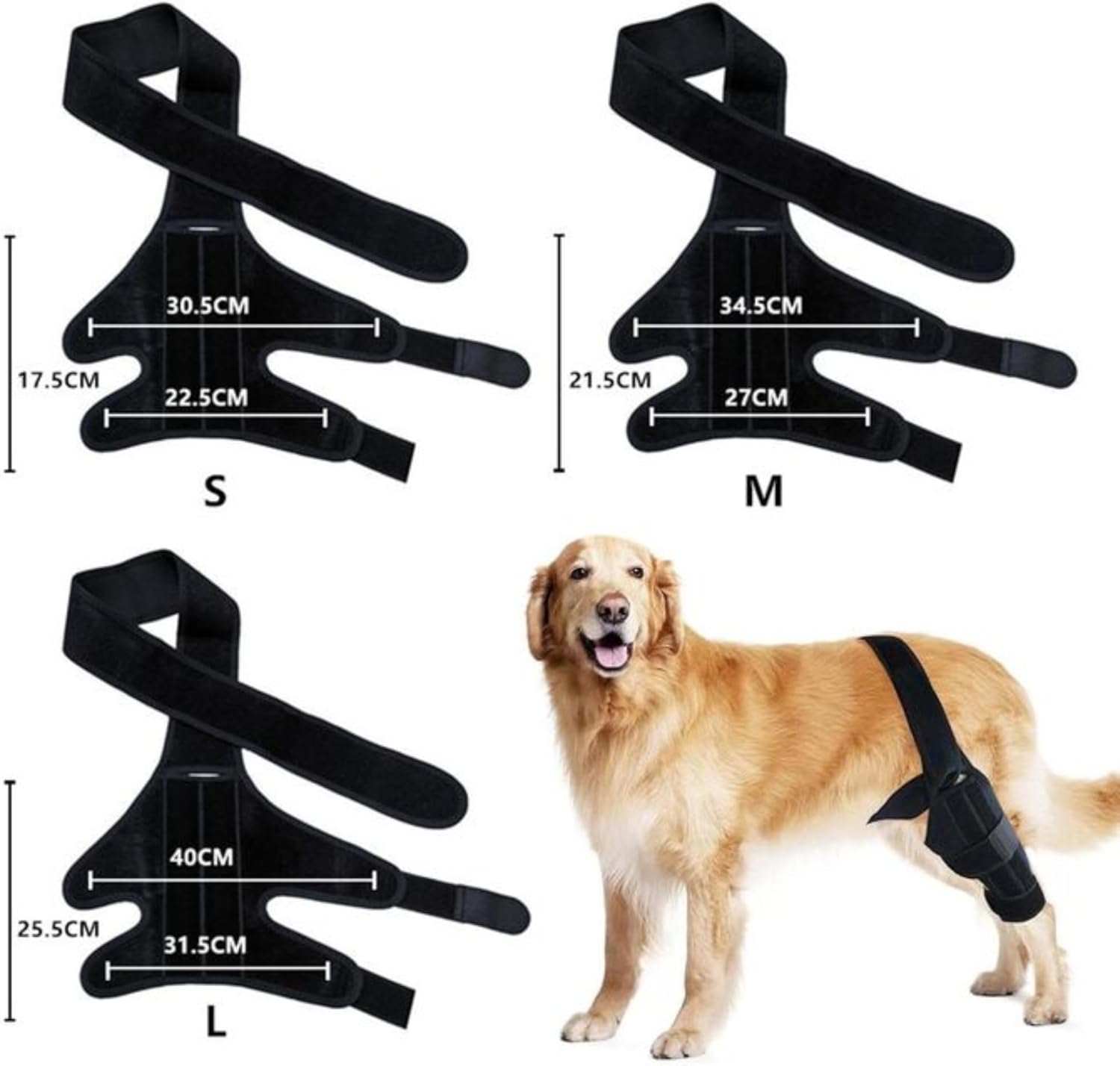 HVSun Rodillera para perro para pierna trasera y trasera, soporte para perro ACL CCL Lesión del ligamento cruzado dolor articular y dolor muscular