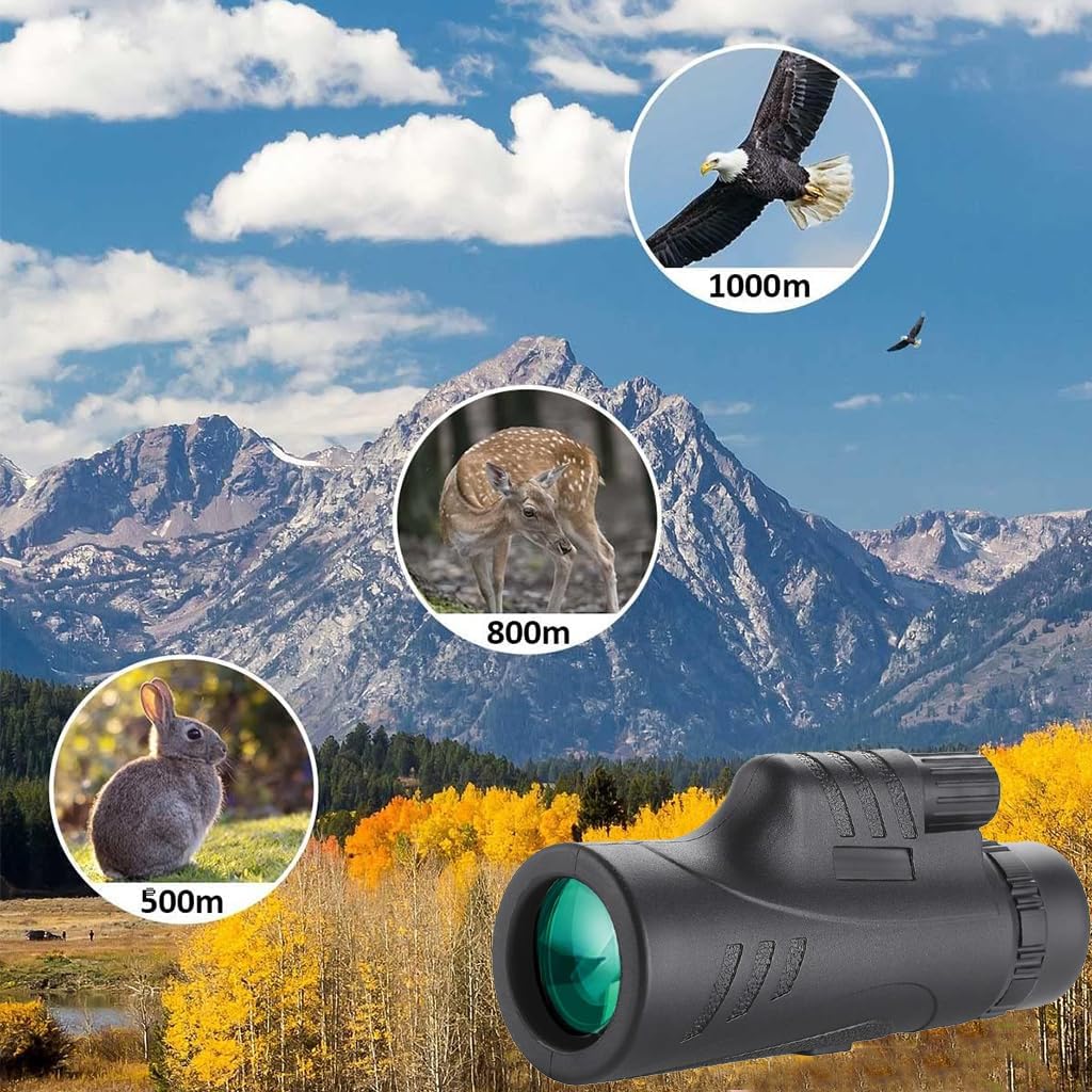 80×100 de alta potencia de visión nocturna BAK4 telescopio monocular compacto portátil impermeable monoculares adultos con trípode adaptador de