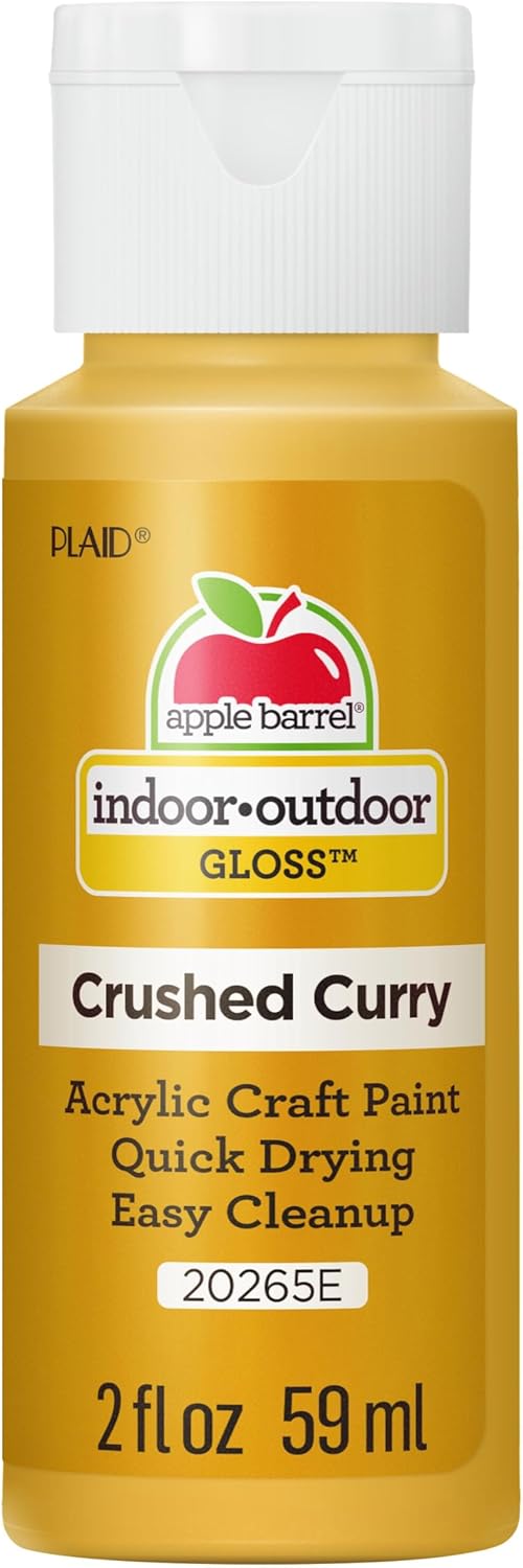 Apple Barrel – Pintura acrílica con acabado brillante para hacer manualidades, 2 onzas, color amarillo (Crushed Curry)