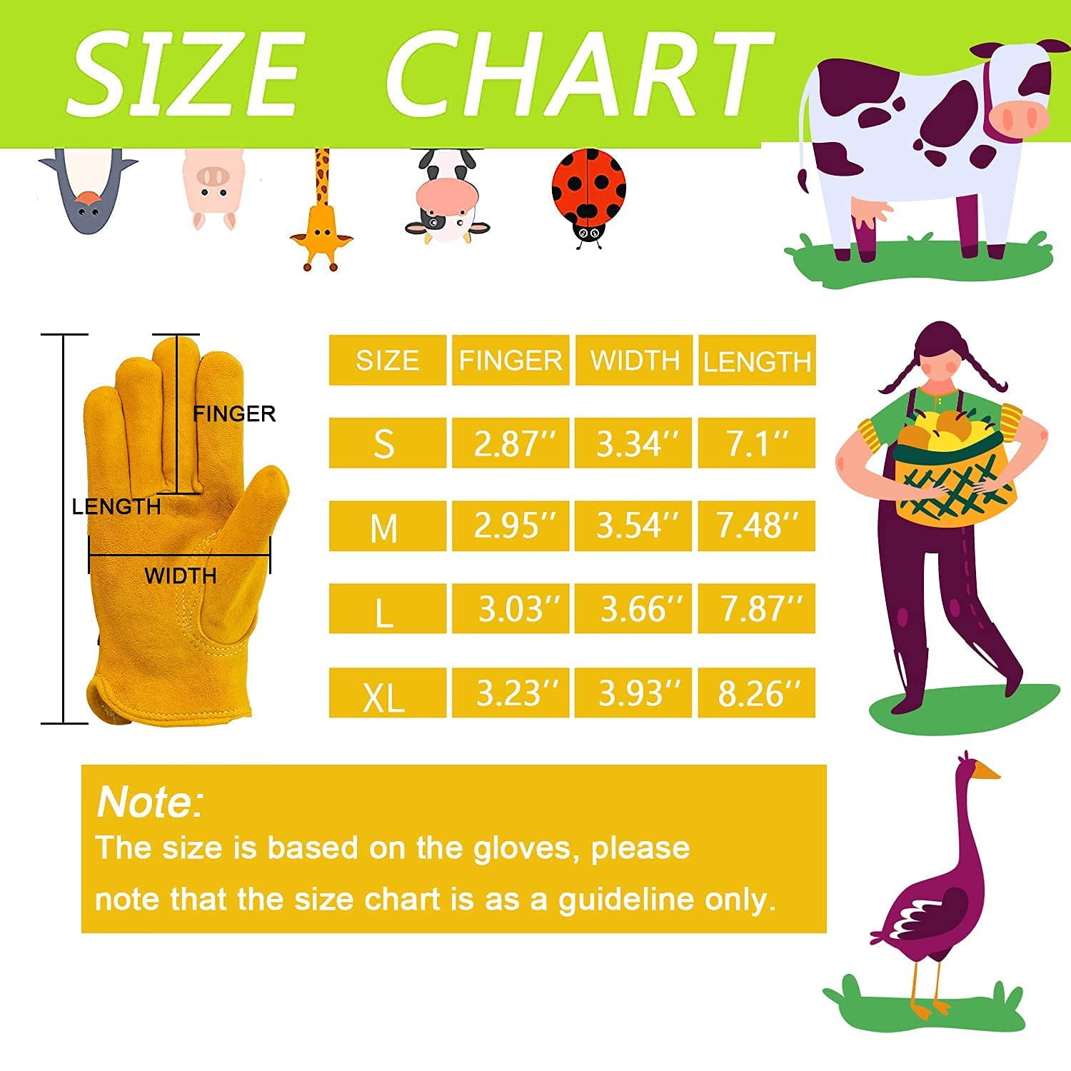 FEISHDEK Guantes de trabajo para niños de 2 a 14 años, gamuza de piel de ciervo extra suave, duraderos, flexibles para niños pequeños, guantes de