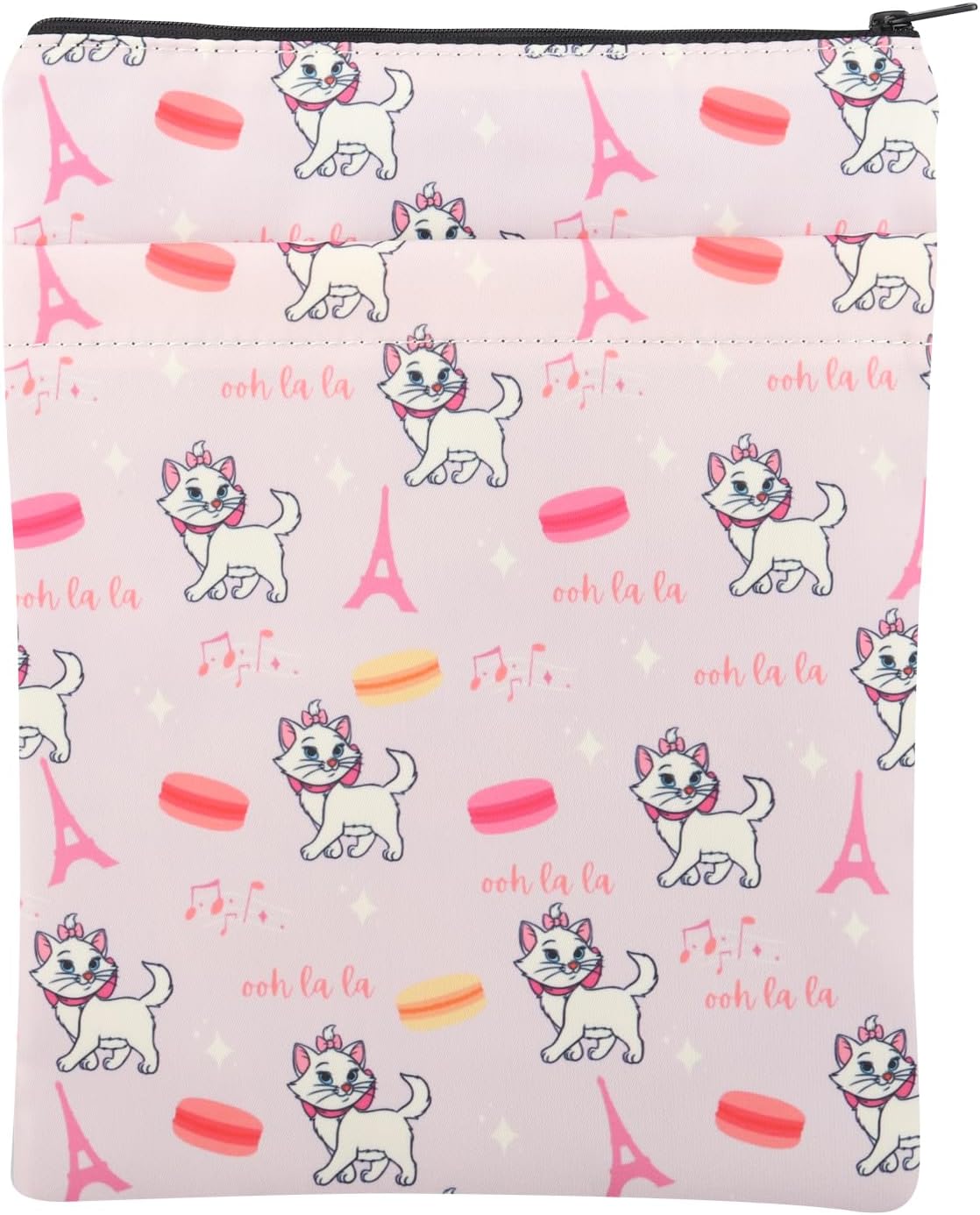 MAOFAED Mercancía de película de dibujos animados con cremallera para gatos, protector de libro, regalo para fanáticos del cine y novia (Marie ooh