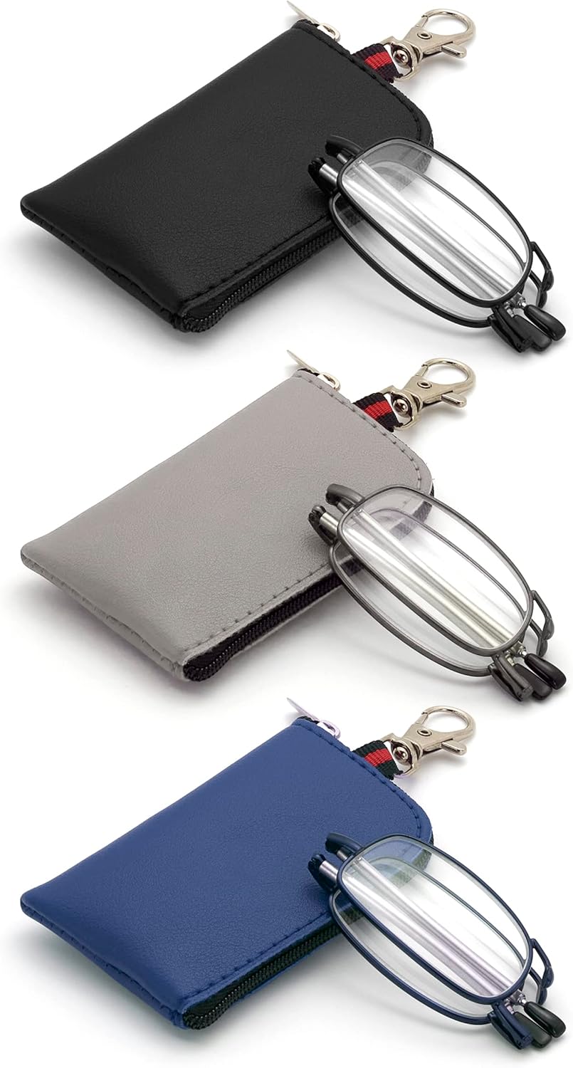 Gafas de lectura plegables, llavero para lectores de bolsas, compactos, fáciles de transportar