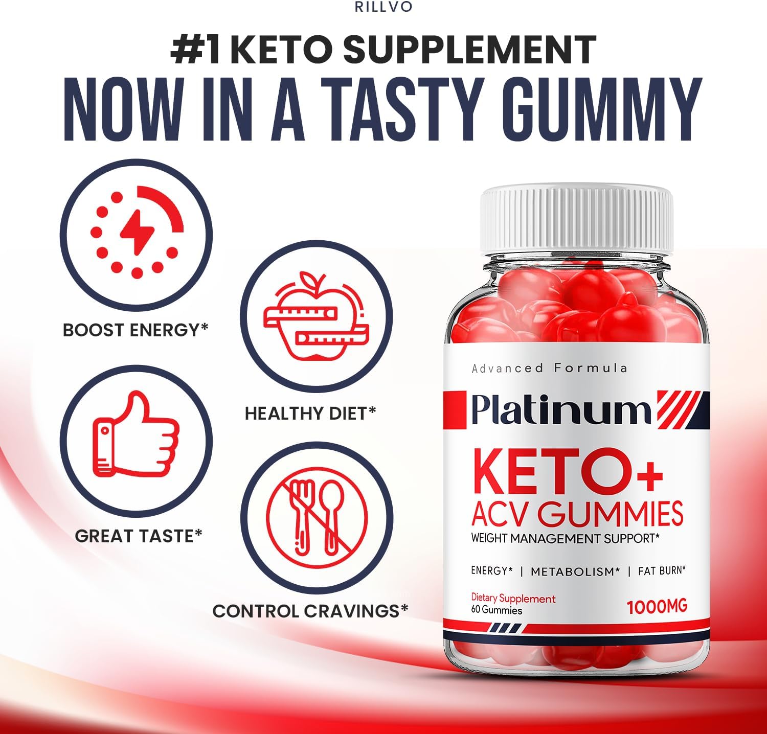 Paquete de 3 gomitas Platinum Keto ACV  Oficiales  Keto Platinum ACV Fórmula avanzada más vinagre de sidra de manzana, suplemento dietético B12 jugo