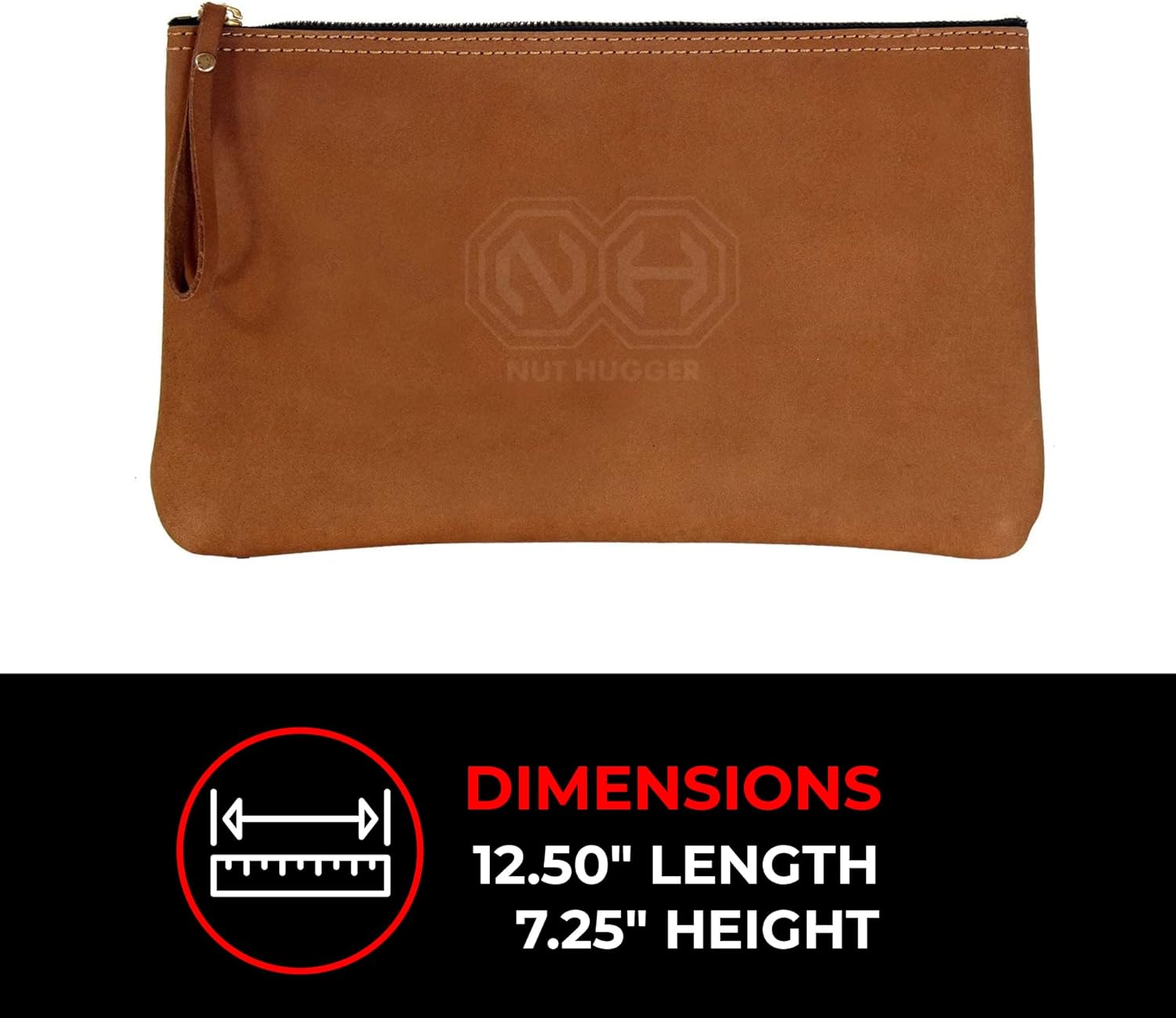 Nut Hugger – Bolsa para herramientas, organizador multiusos de cuero, bolsa de mano para herramientas de mano, cremallera de latón resistente,