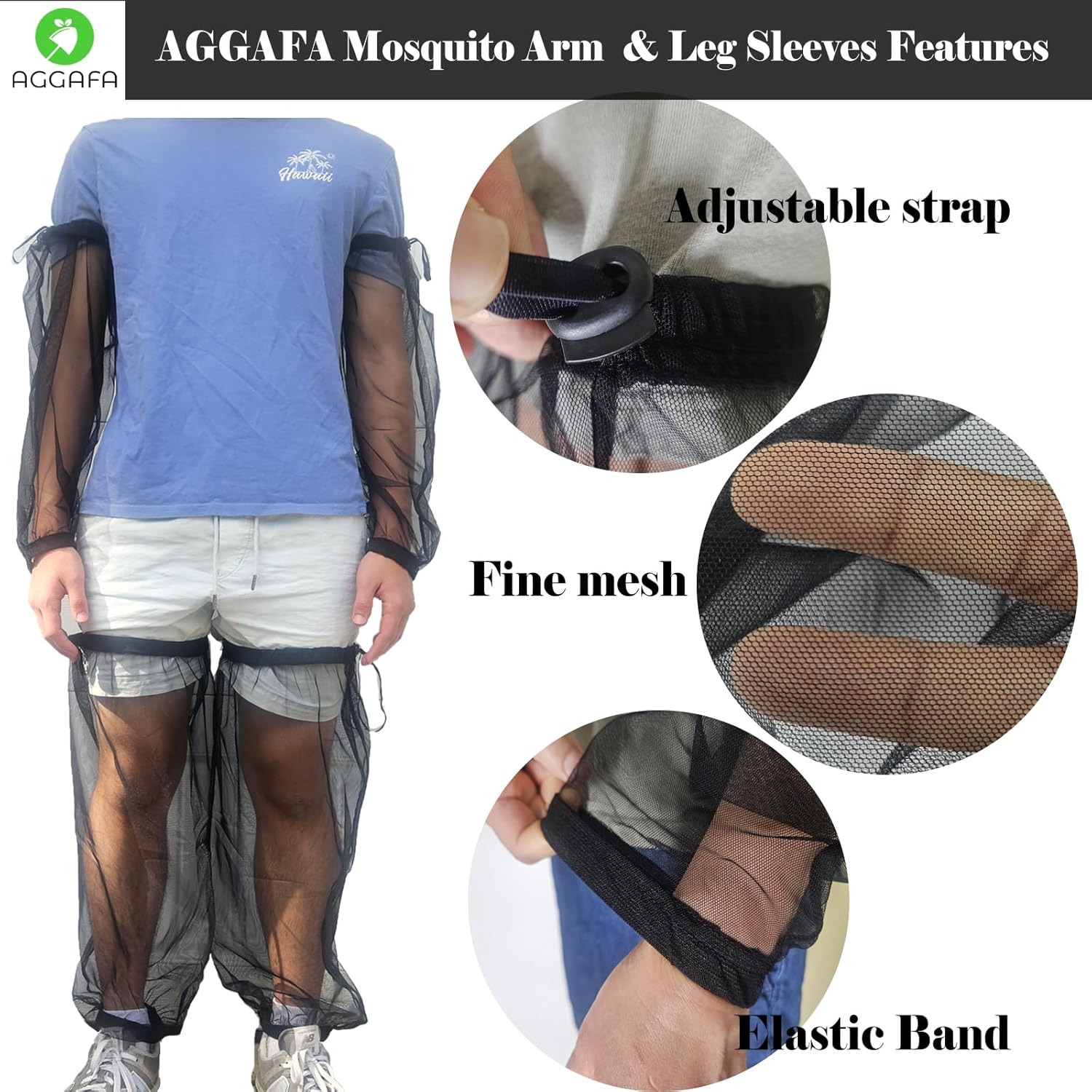 Mangas para brazos y piernas para mosquitos, protegen tus brazos y piernas de mosquitos, insectos, moscas, mosquitos, no se transparentan cuando