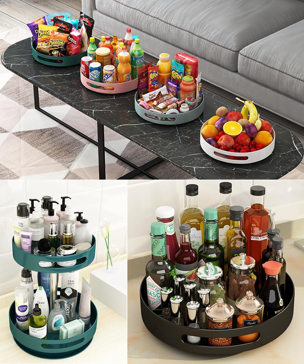 Lazy Susan – Organizador giratorio de metal de acero para especias para armario, despensa, cocina, encimera, refrigerador, armario