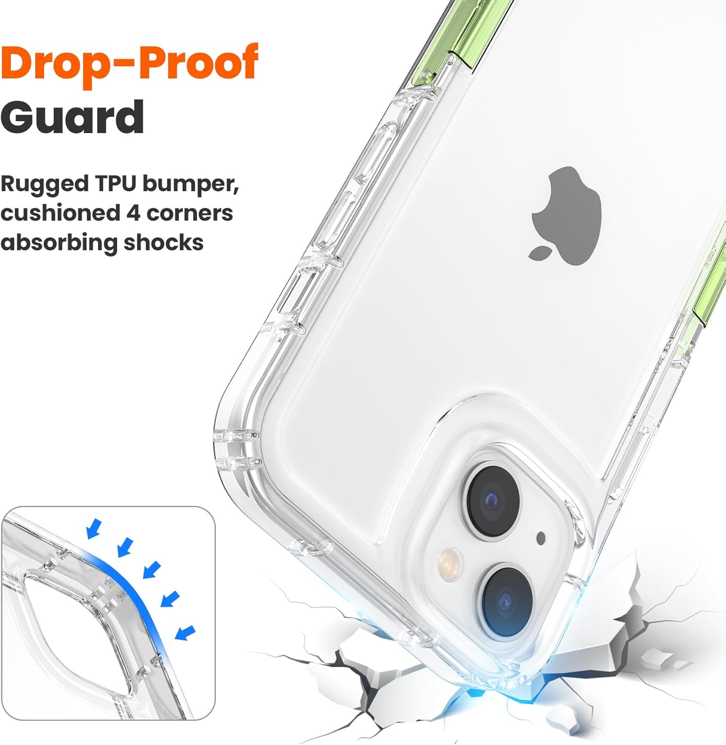 ZCDAYE Diseñada para iPhone 1314, funda transparente con soporte compatible con carga inalámbrica de TPU parachoques invisible soporte suave delgado