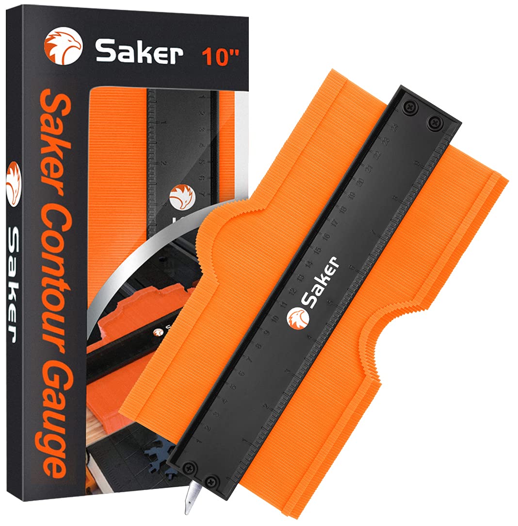 Saker Herramienta para medir y duplicar contornos, bloqueo a 10 pulgadas, ajustable y precisa, ideal para duplicar formas irregulares en trabajos de
