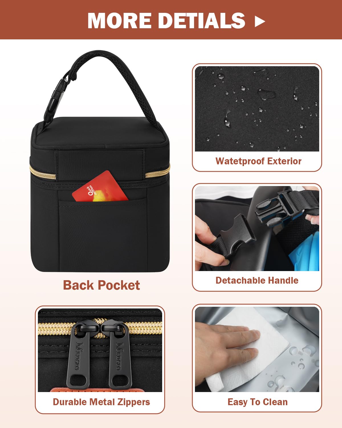 Mancro – Bolsa enfriadora de leche materna con bolsa de hielo para 4 biberones de hasta 5 onzas, bolsa aislada para biberones para madres lactantes,