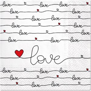 AM Décor – 20 servilletas de papel suave de 3 capas de papel de papel de 13 x 13 pulgadas (desplegadas) Love AM Décor – 20 servilletas de papel suave de 3 capas de papel de papel de 13 x 13 pulgadas (desplegadas) Love