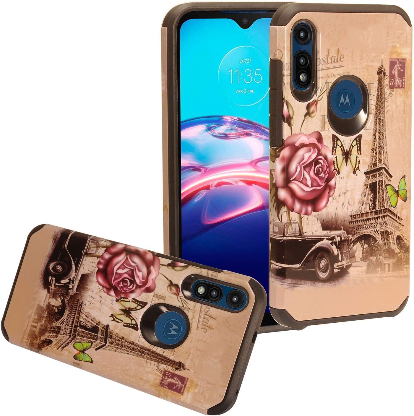 CELZEN – Para Motorola Moto E (2020) XT2052 – Funda para teléfono con imagen – Torre Eiffel AD1