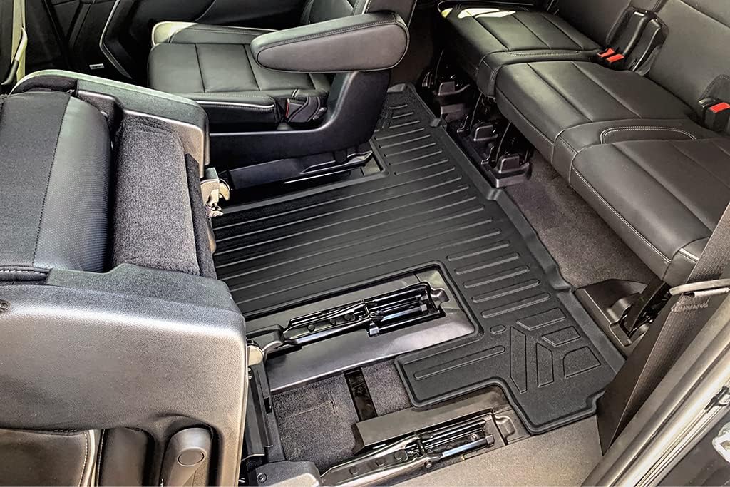 SMARTLINER Protección para todo tipo de clima, 3 filas y forro de carga negro detrás de la tercera fila compatible con Cadillac Escalade ESV