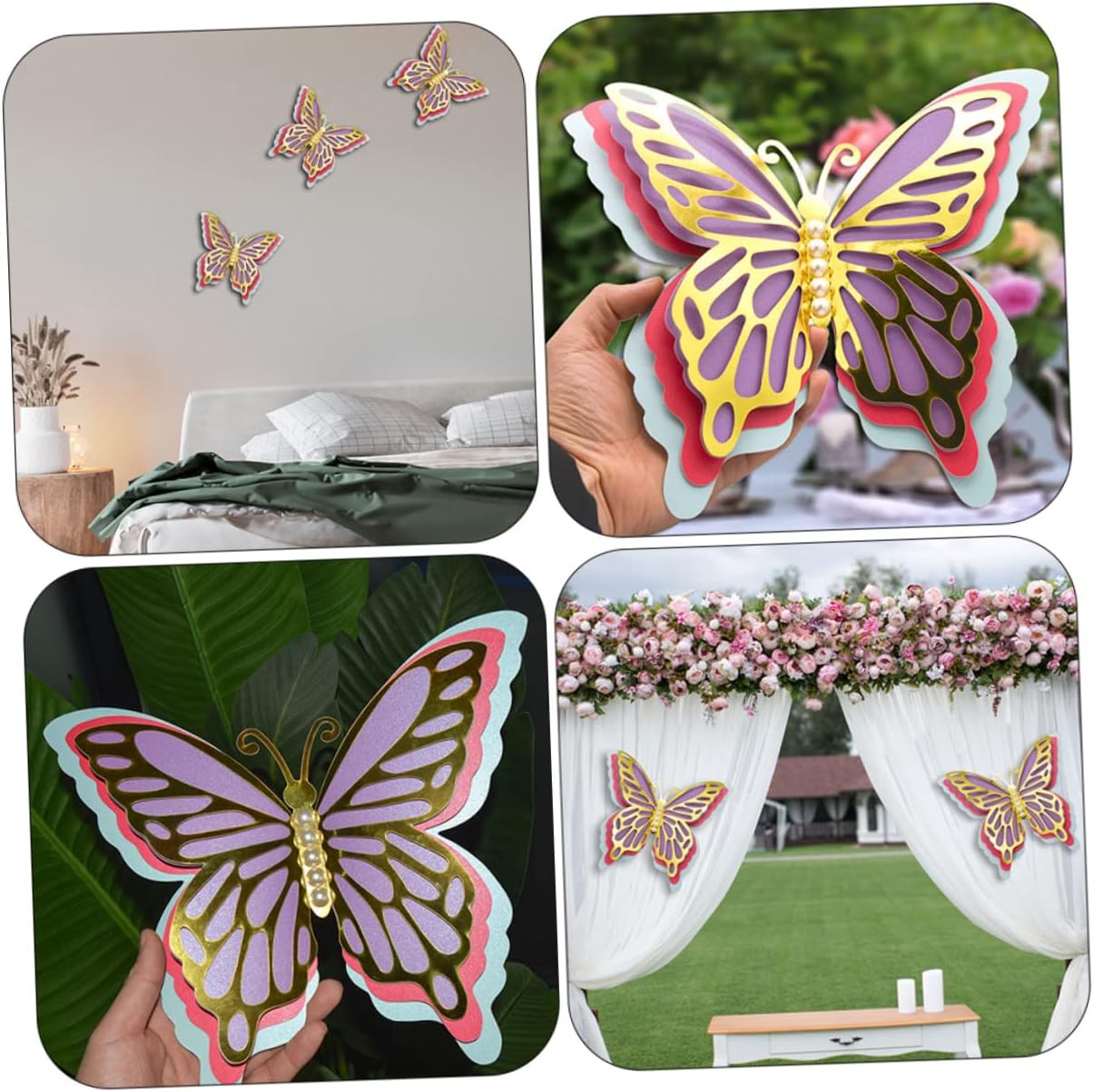 Abaodam 6 Pcs Party Decoration Butterfly Wedding Decor Wedding Wall Decor Wall Butterflies Wall Ornament Butterflies Decorations Butterflies