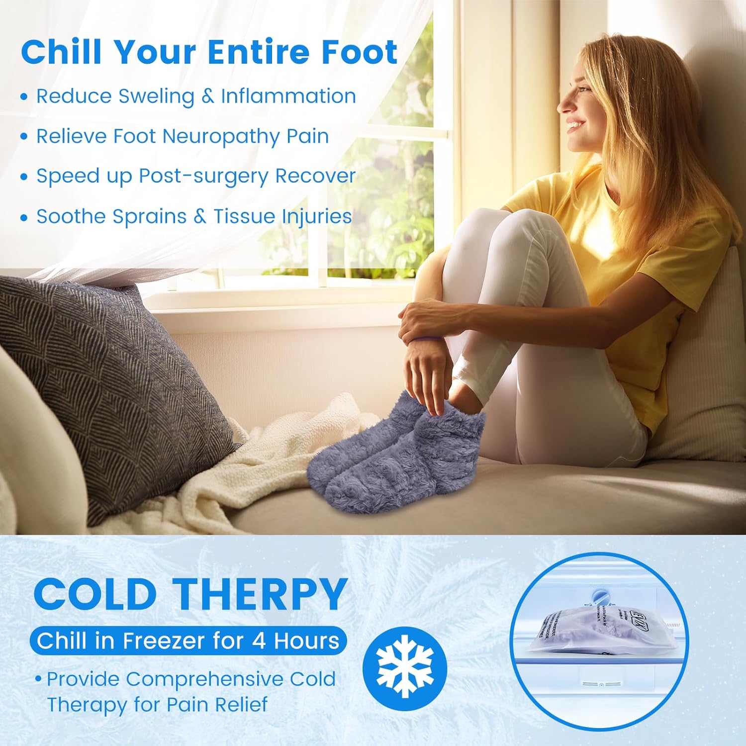 REVIX Botines y calentadores de pies para microondas para mujeres y hombres. Calentador de pies calentado por microondas con terapia de calor húmedo