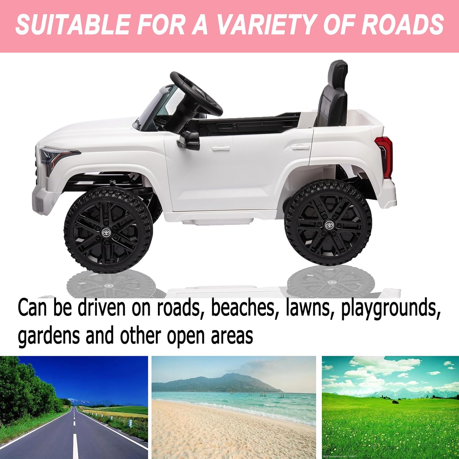 Coches para niños de 12 V para conducir, camioneta de vehículos eléctricos para niños, 2.4 G con control remoto para padres, tres velocidades