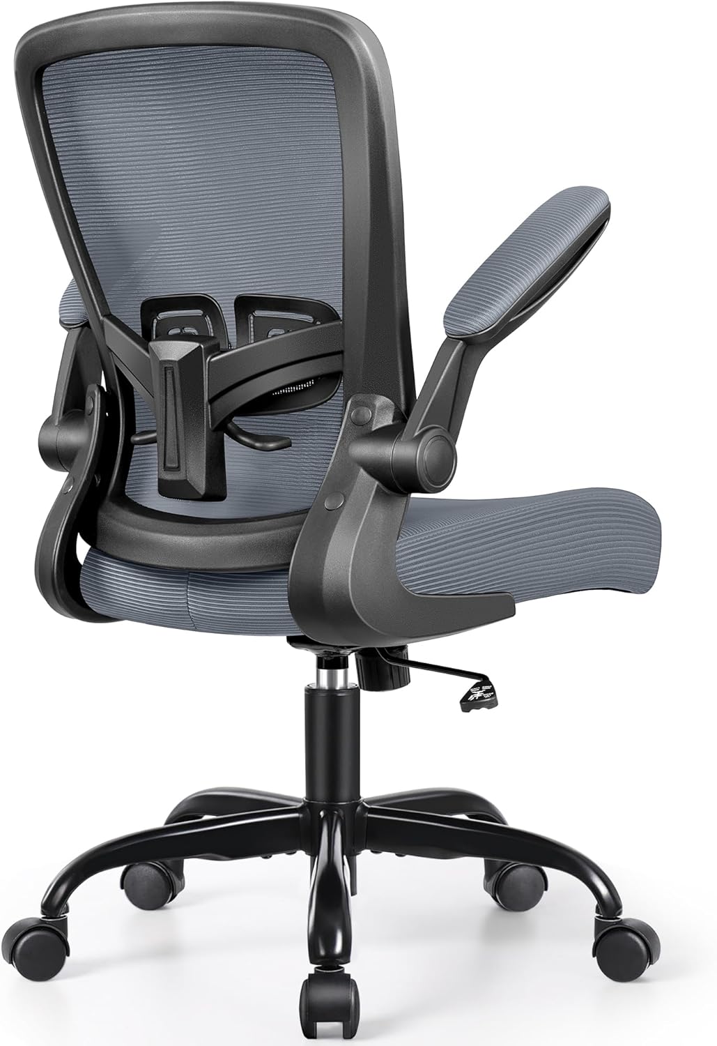 MINLOVE Silla de oficina ergonómica con soporte lumbar ajustable y altura, reposabrazos abatibles de 90, sillas de escritorio Ergo con ruedas, silla