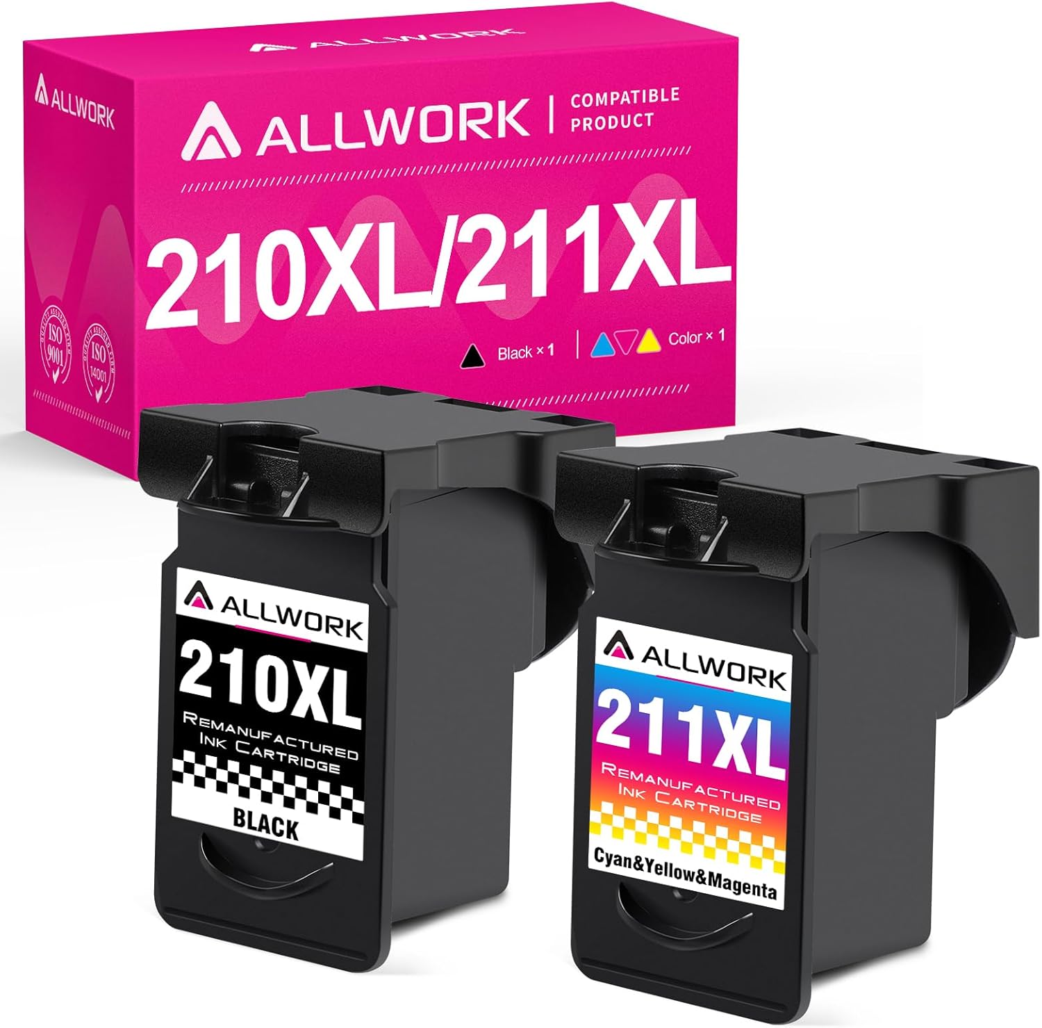 ALLWORK Cartucho de tinta remanufacturado de repuesto para Canon PG-210XL 210XL CL-211XL 211XL funciona con Canon PIXMA IP2702 MX410 MP495 MX340