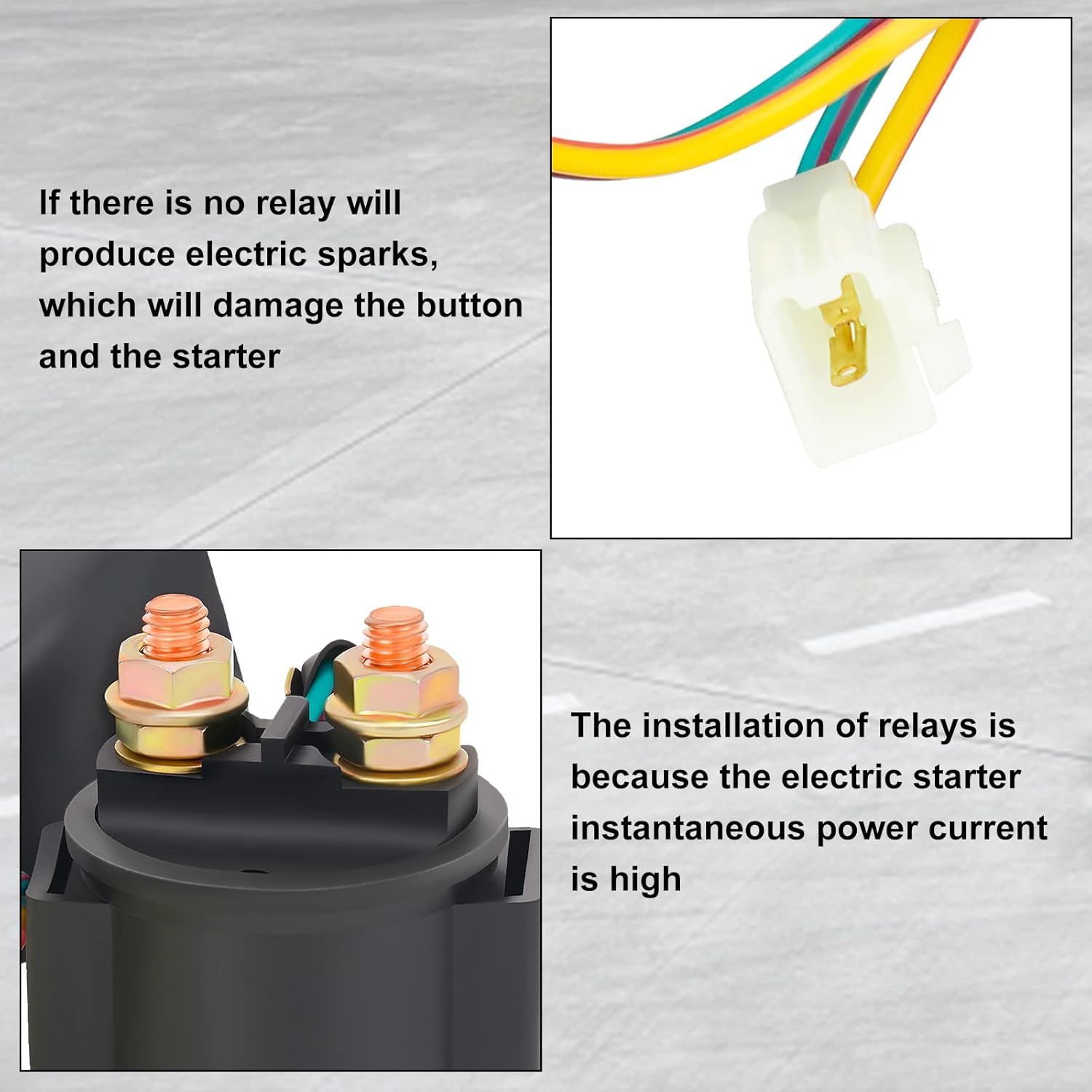 Relé solenoide de arranque para motor GY6 de 4 tiempos, 50 cc, 70 cc, 90 cc, 100 cc, 150 cc, 200 cc, 250 cc, ATV, scooters, Go Kart Dne Buggys, Quad