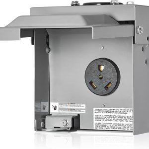 SURAIELEC Caja de salida RV de 30 amperios, caja de alimentación impermeable 3R con receptáculo NEMA TT-30R, caja eléctrica de metal para exteriores SURAIELEC Caja de salida RV de 30 amperios, caja de alimentación impermeable 3R con receptáculo NEMA TT-30R, caja eléctrica de metal para exteriores