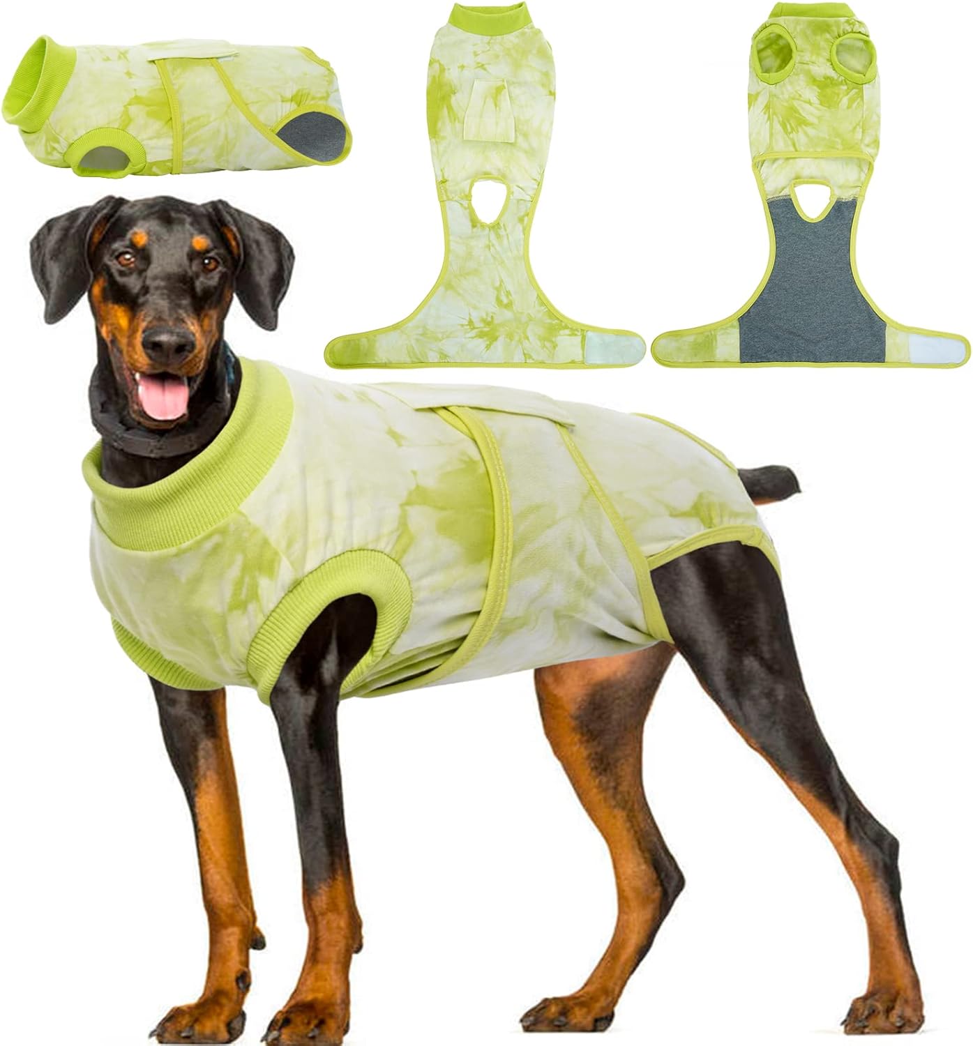 Kuoser Traje de cirugía para perros, mameluco quirúrgico para perros esterilización femenina, traje de recuperación suave para perros macho, camisa