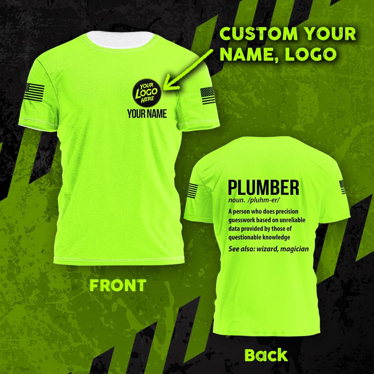 Definición de trabajo Camisassudaderas con capucha de alta visibilidad – Camisetas de seguridad reflectantes con nombre personalizado Hi Vis Funny