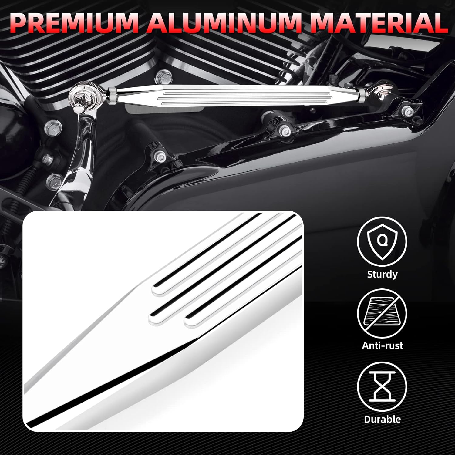 Amazicha Varillaje de cambio cromado compatible con Harley Davidson Softail Dyna Road King Electra Glide Street Glide Touring 1980-2024