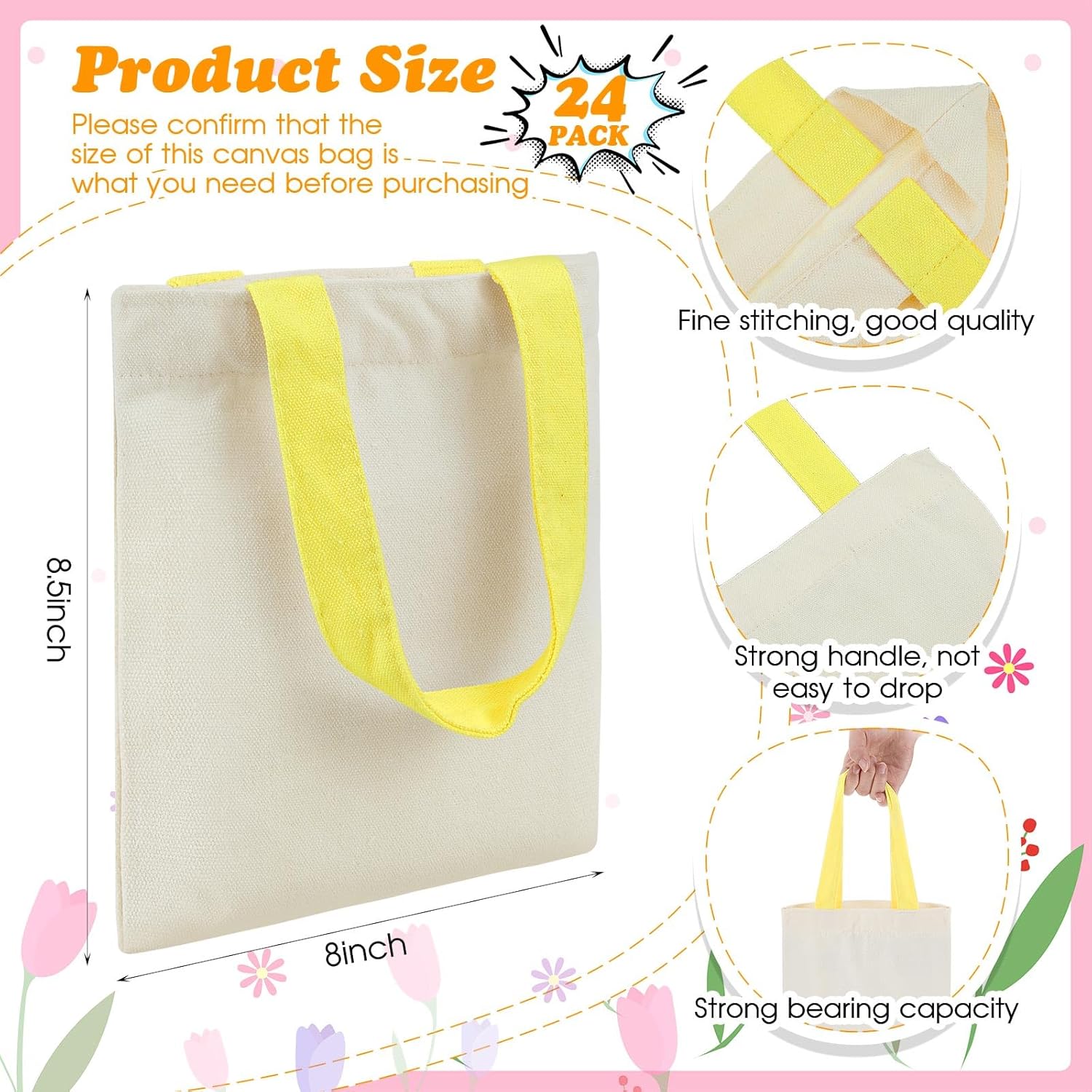 Amylove 24 mini bolsas de lona en blanco para sublimación, reutilizables, bolsas de comestibles, bolsas de bricolaje para fiestas y eventos (natural