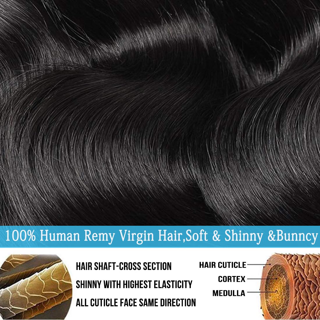 Cirvty – Paquete de cabello humano ondulado de 20 pulgadas, 1 manojos de cabello virgen brasileño 100% sin procesar, paquetes de cabello humano de