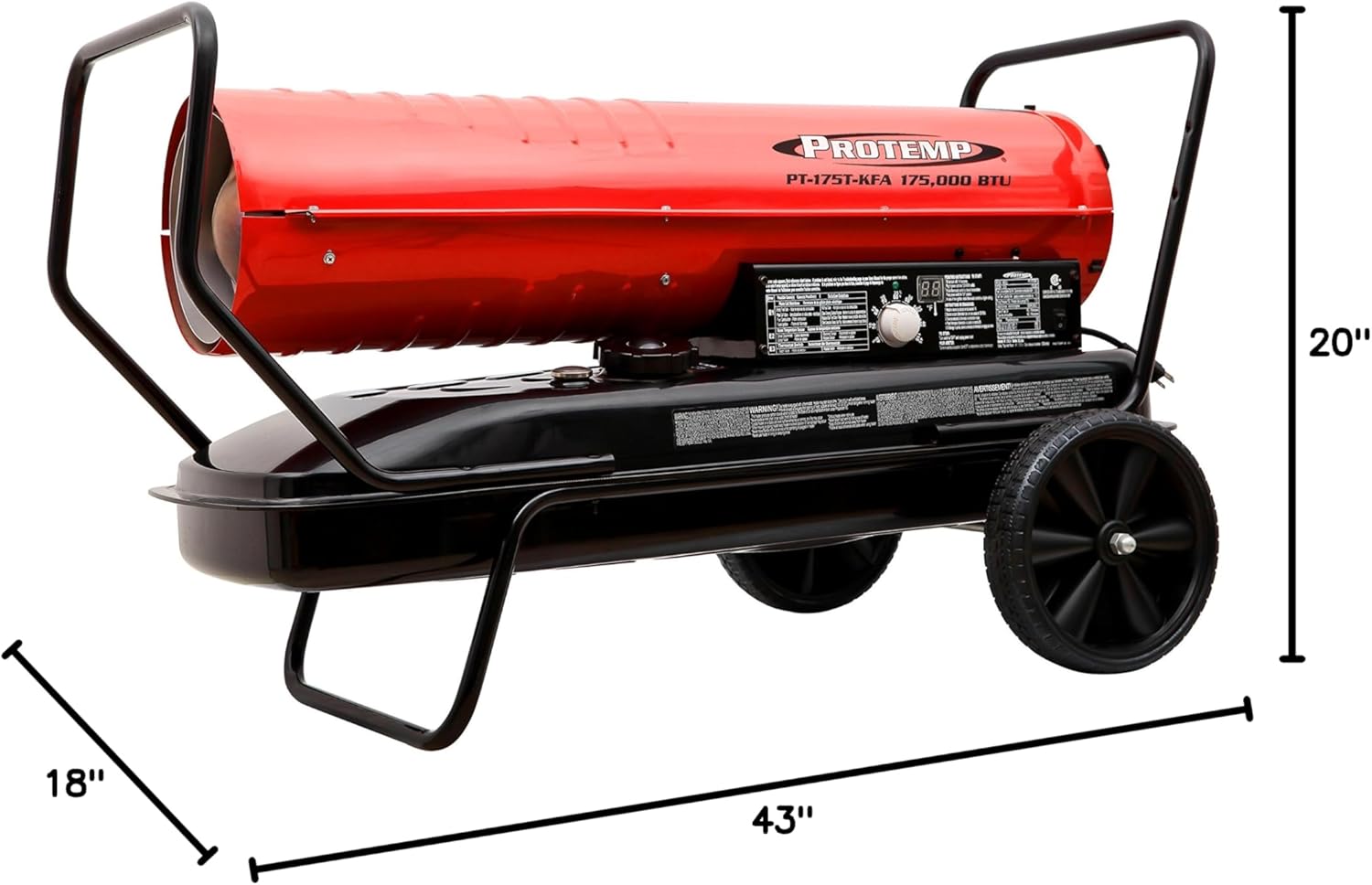 Calentador de aire forzado de queroseno con termostato, 175,000 BTU