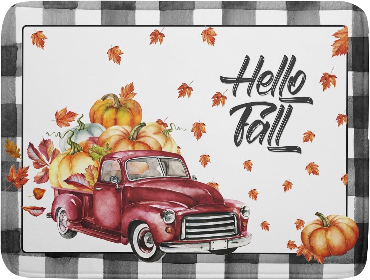 Tapete de secado de platos de calabaza Hello Fall para decoración de encimera de cocina, 18 x 24 pulgadas, tapete de secado de platos reversible de