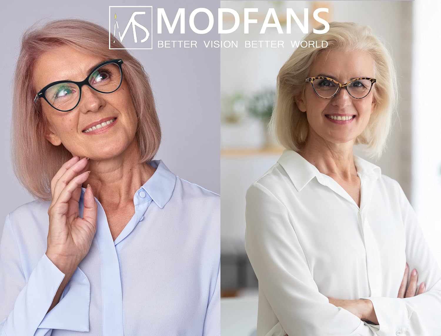 MODFANS Paquete de 4 lentes de lectura de diseño de ojo de gato para mujer con bisagra de resorte elegantes y cómodos