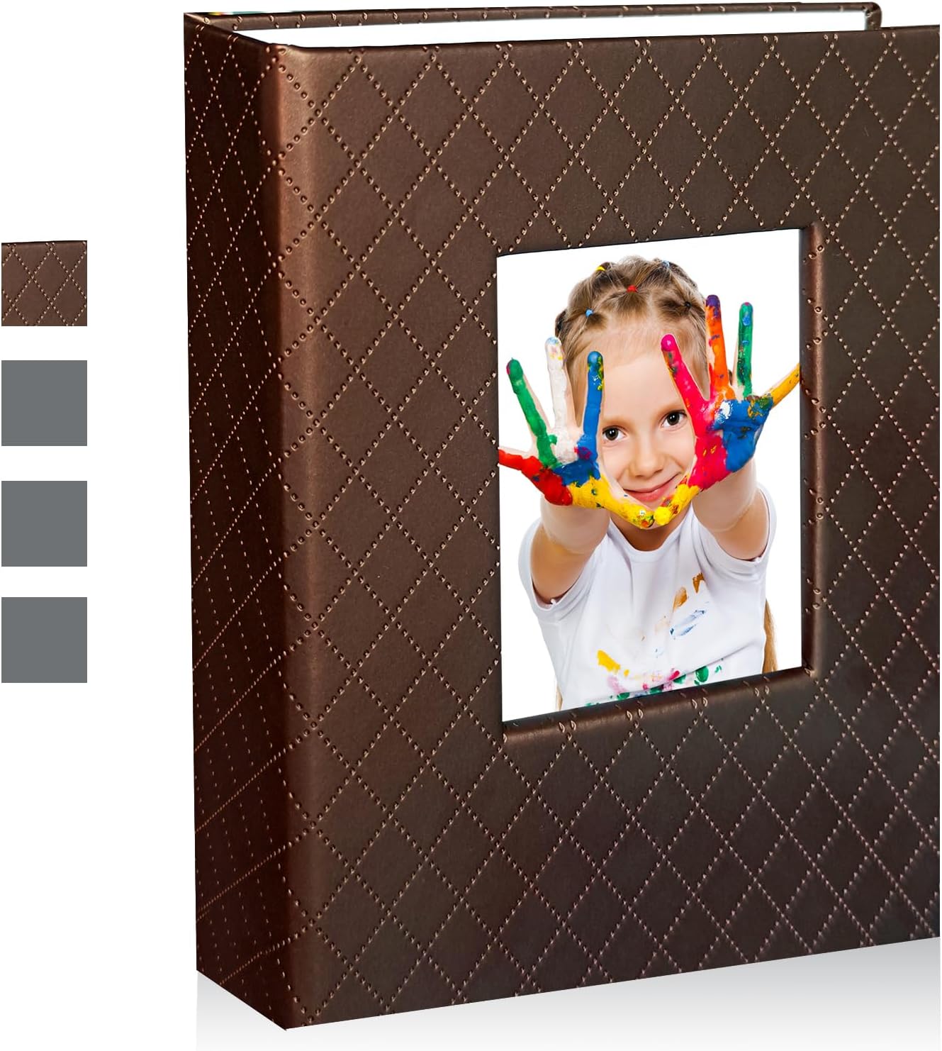 Zoview Art Álbum de fotos pequeño portátil de 4 x 6 pulgadas, cada 28 páginas transparentes con capacidad para 56 imágenes, mini álbumes de piel