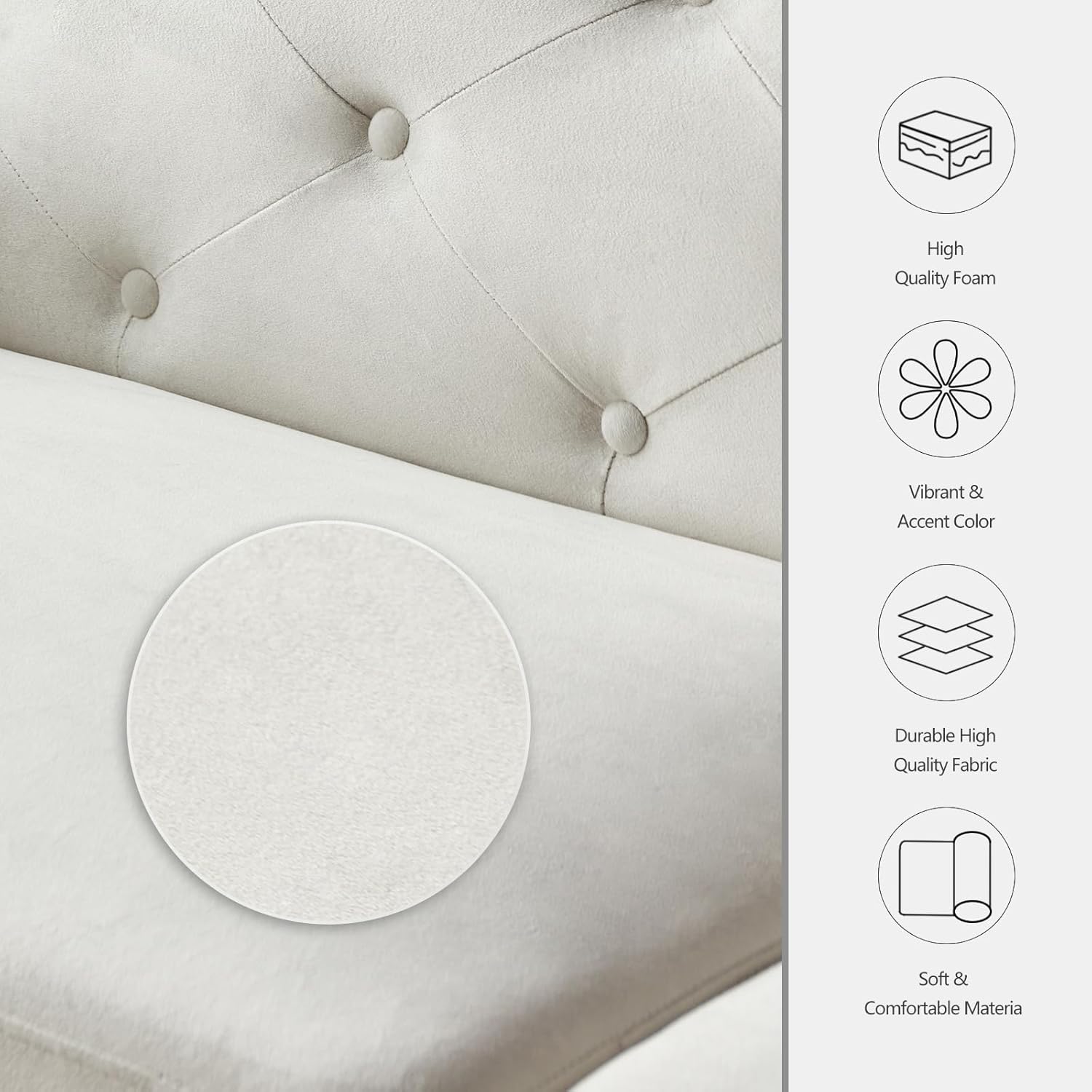 Wimarsbon Sofá cama futón, sofá cama convertible de 74 pulgadas, sofá biplaza tapizado con respaldo ajustable, brazos y patas de metal de alta