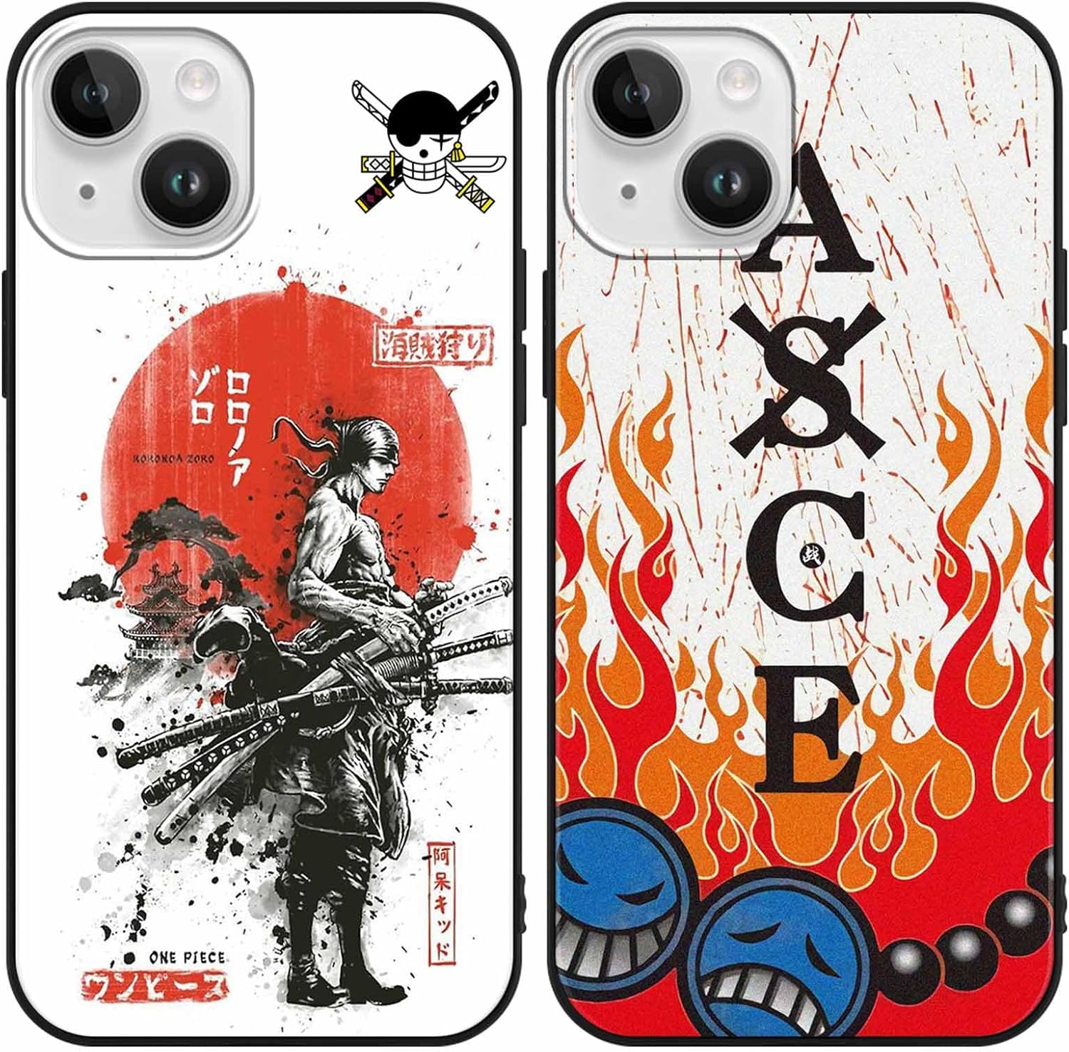 Paquete de 2 fundas de silicona para Apple iPhone 15 Plus de 6.7 pulgadas, estampado de personajes de dibujos animados de anime japonés para